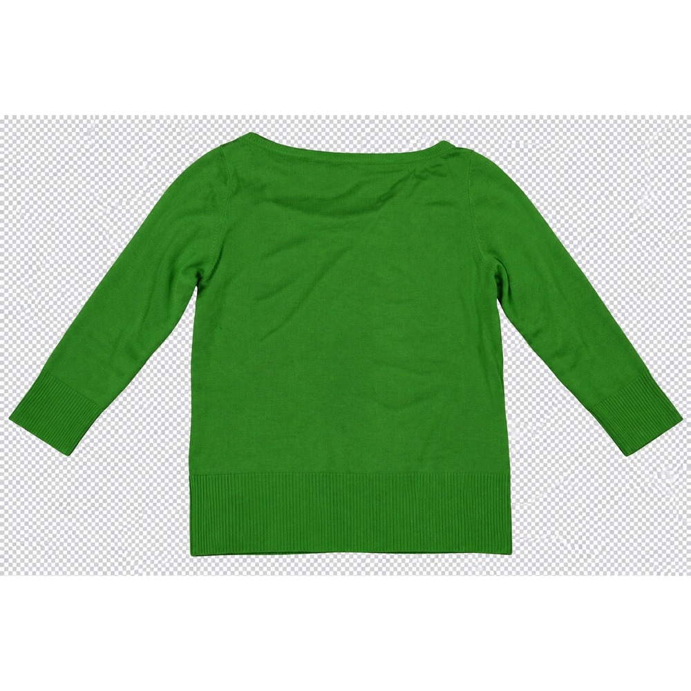 Banana Republic Extra Fine Italian Merino Wool Bow Sweater Women M Green
